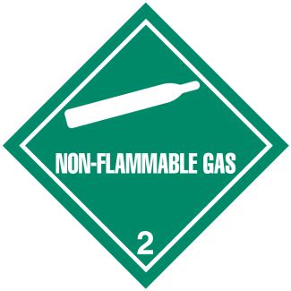 Hazard Class Non Flammable Gas Worded High Gloss Label Icc
