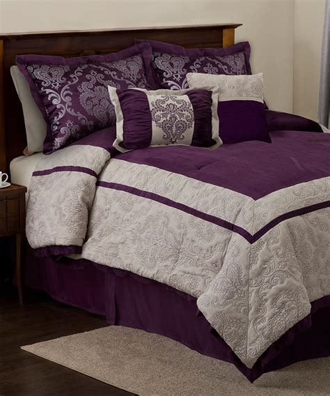 Above the 4 poster bed, a gold gilded oval mirror keeps the lines clean without sacrificing the stunning look of this master bed. Plum & Gray Delia Comforter Set Zulily through the 14th ...