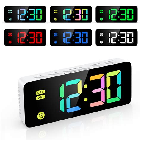 Alarm Clock Amir Digital Alarm Clock 58 Inch Rgb Led Clock With Dst