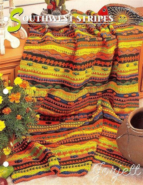 Southwest Stripes Afghan Annies Crochet Pattern Crochet Blanket