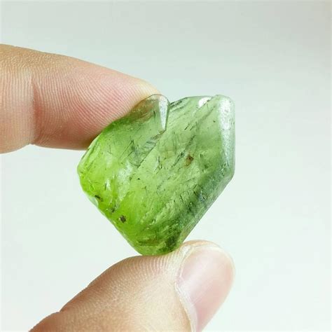 77 Carat Light Green Peridot Crystal Gemstone By Texasgemstones