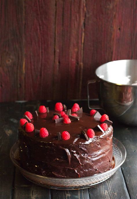 Chocolate Raspberry Cake With Raspberry Whipped Cream Filling And