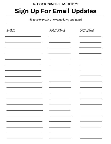 Event Sign Up Sheet Template Master Template