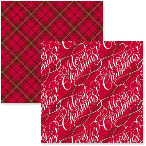 Merry Christmasred Plaid Christmas Wrapping Paper Rolls Pack Of 2