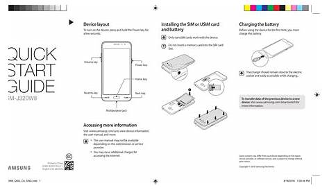 Samsung SM-J320W8 Quick start guide | Manualzz