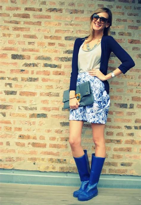Rainy Day Blues See Jane Wear See Anna Jane Skirts With Boots
