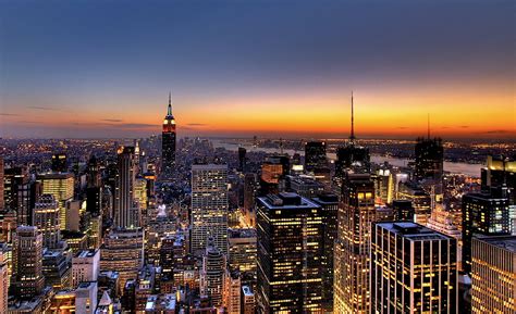 New York City Skyline Sunset Wallpaper Hd Desktop Wallpaper