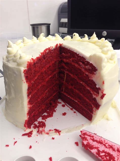 Five Layer Red Velvet Cake With Cream Cheese Frosting