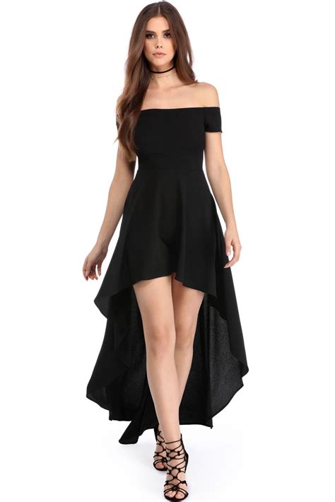 Bestdealfriday Black High Low Hem Off Shoulder Prom Dress P1479313 Black Xl In 2021 Trendy