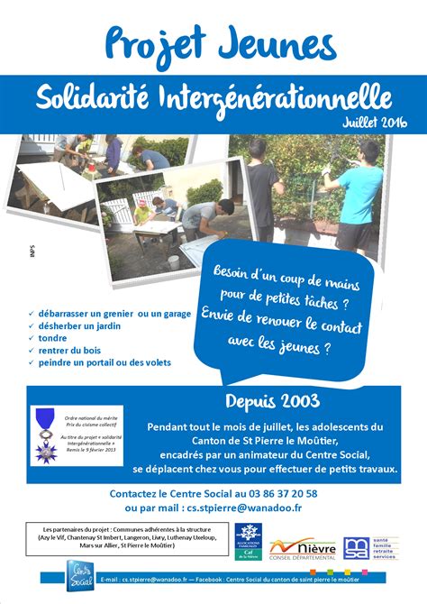 Projet Jeunes "Solidarité Intergénérationnelle"  Centre Social du