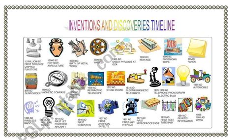Inventions And Discoveries Timeline Esl Worksheet By Claudiafer