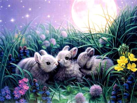 1920x1080px 1080p Free Download Baby Bunnies Flowers Spring