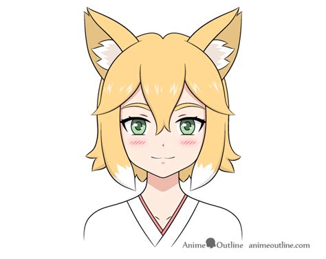 How To Draw An Anime Fox Girl Step By Step Animeoutline