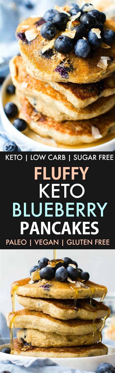 Fluffy Low Carb Keto Blueberry Pancakes Paleo Vegan