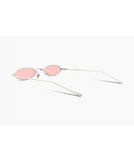 vintage slender oval sunglasses small metal frame candy colors b2277 3 sliver frame pink lens
