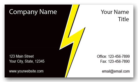 Electrical Company Lightning Business Card Ubicaciondepersonascdmx