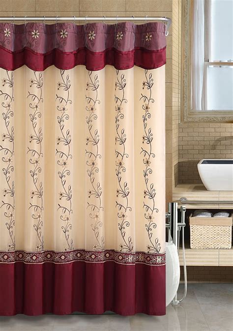 VCNY Home Daphne Embroidered Sheer & Taffeta Fabric Shower Curtains