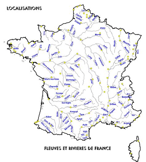 Carte De France Avec Fleuve Et Rivière
