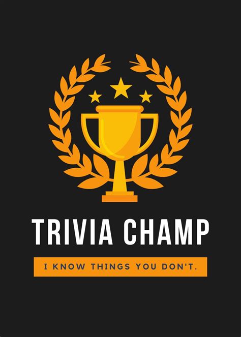 Trivia Champ Poster By Thethub Displate