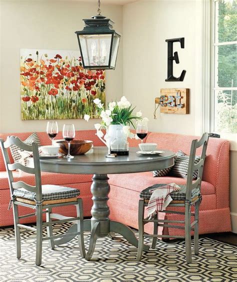 The wicker chairs and framed art makes it effortlessly cool. Beautiful and Cozy Breakfast Nooks - Hative