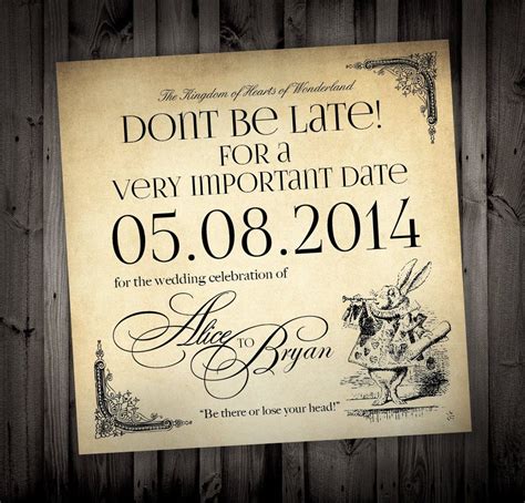 Alice In Wonderland Themed Wedding Invitations By Nimbidesign 25
