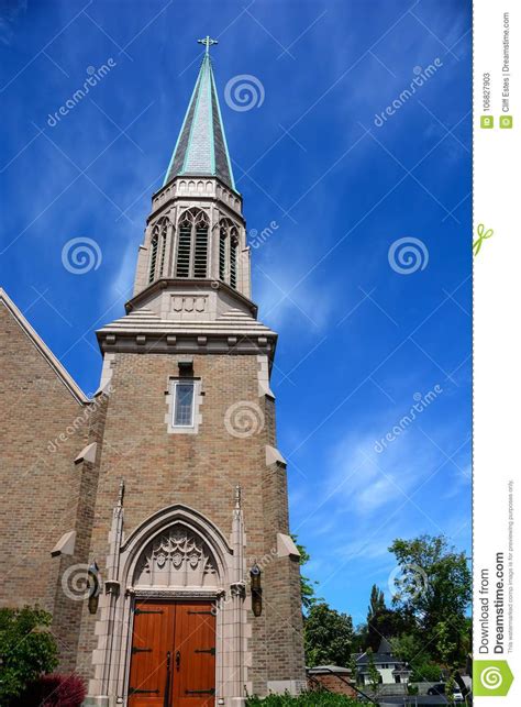 Gothic Brick Church In Bellingham Washington Stock Image Image Of