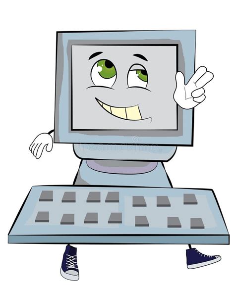 Happy Computer Cartoon Stock Illustration Illustration Of Keyboard