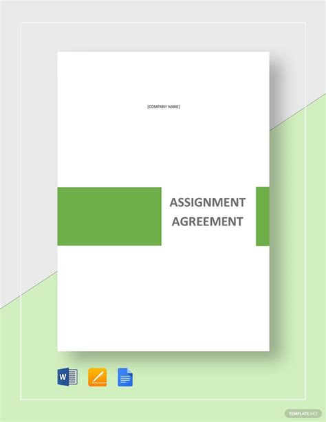 Assignment Agreement Template In 2020 Assignments Word Doc Templates