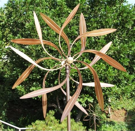 Large Kinetic Copper Willow Wind Spinner At Weathervanes Of Maine