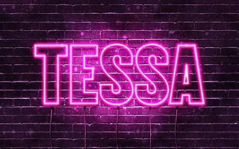 Download Wallpapers Tessa K Wallpapers With Names Female Names Tessa Name Purple Neon