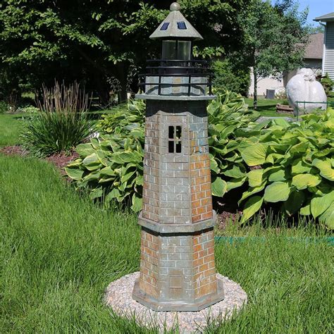 Longshore Tides Caulfield Brick Solar Led Lighthouse Statue And Reviews