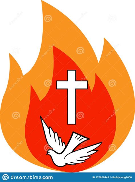 Fire Of Holy Spirit Stock Vector Illustration Of Descending 170080449