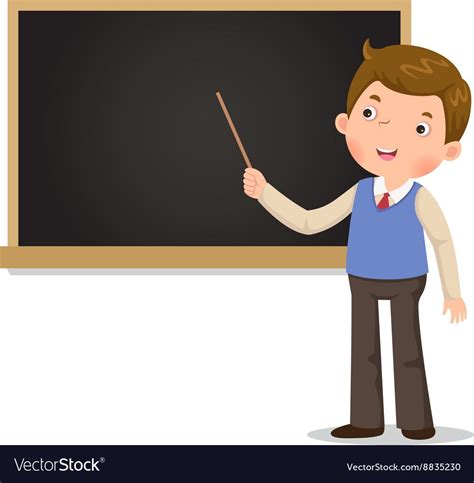 Handsome Teacher Cartoon Teaching Mathematics Vector Image On Vectorstock Artofit