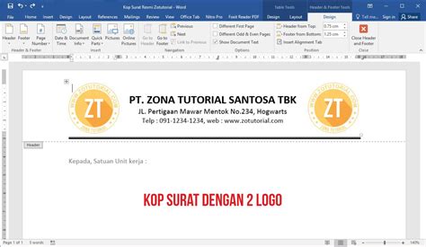 Tutorial Membuat Kop Surat Resmi Kantoran Di Word 2 Logo Zotutorial