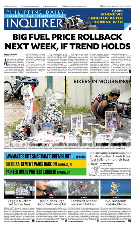 Inquirer On Twitter Todays Inquirer Front Page March 18 2022