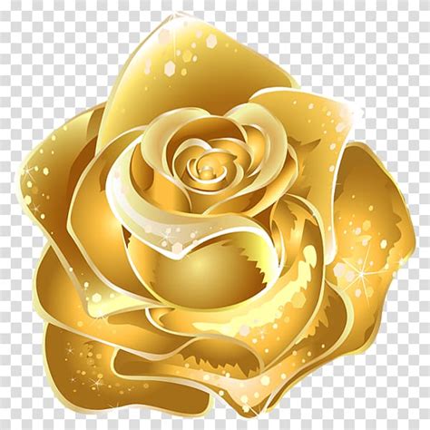 Gold Rose Flower Illustration Flower Gold Rose Gold Transparent