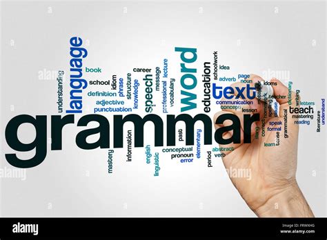 Grammar Concept Word Cloud Background Stock Photo Alamy