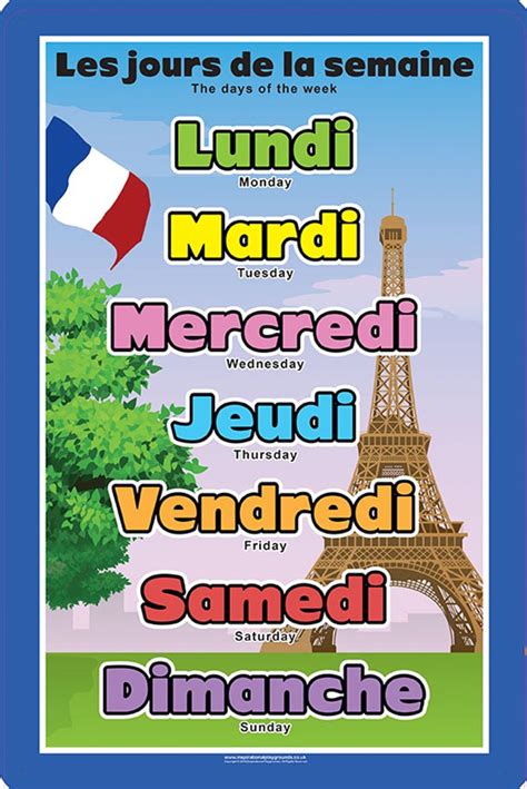 French Days French Days Of The Week And Months Of The Year Posters By