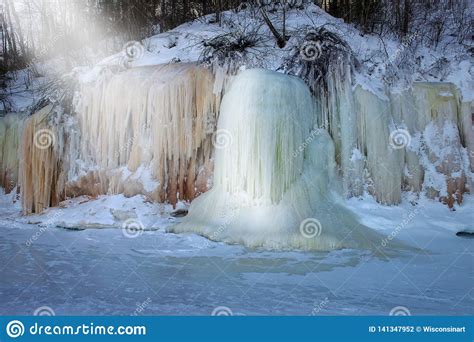 Apostle Islands Ice Caves Winter Travel Wisconsin Stock Photo Image