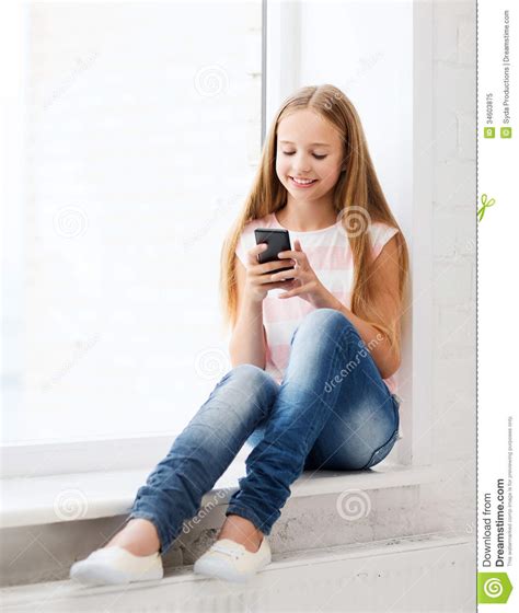 Girl With Smartphone At School Royalty Free Stock Photo Image 34603875