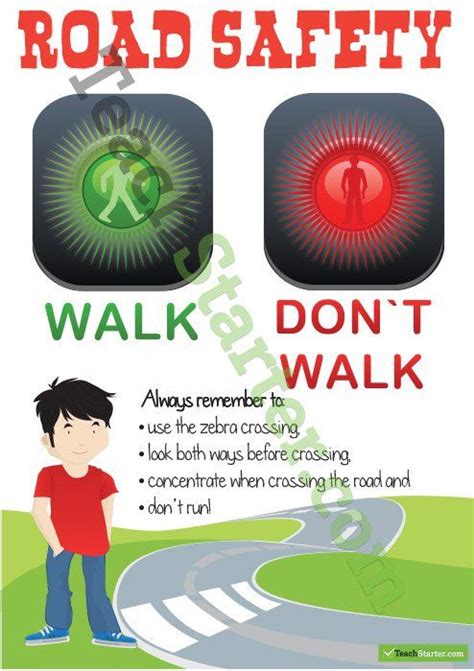 Road Safety Poster Crossing The Road Safety Posters Road Safety