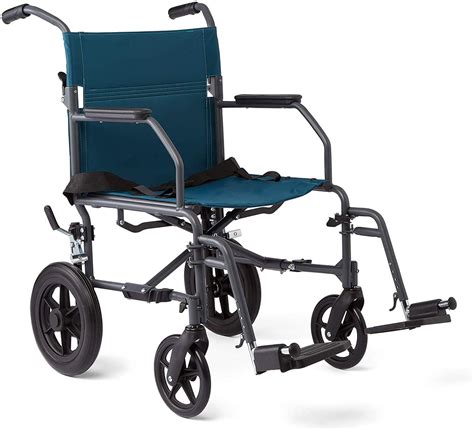 Medline Steel Transport Chair Wheelchair With Microban Antimicrobial