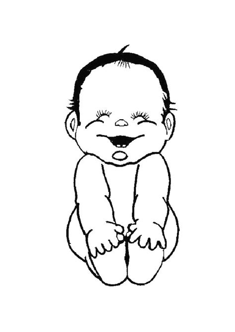 Kleurplaat van een lachende baby Lachende baby, Kleurplaten en Baby