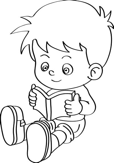 Dibujo De Niño Con Libro Dibujos Fáciles De Hacer