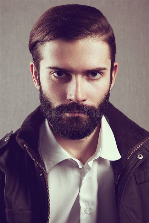 Portrait Of Handsome Man With Beard Stock Image Image Of Executive