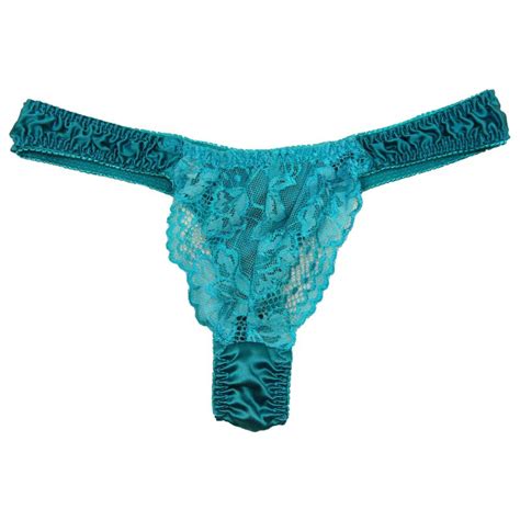 Womens Pure Silk Lace Thong 4 Pairs In One Pack Paradise Silk