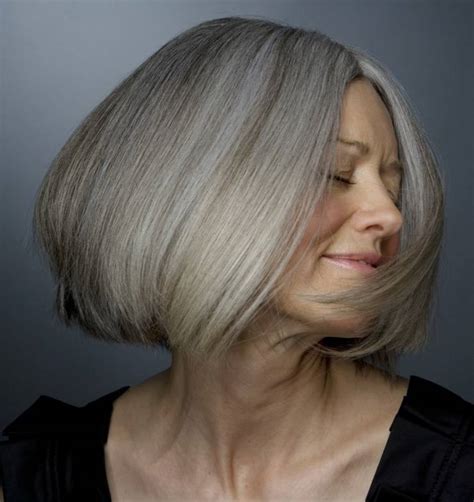 Hair Ink Straight Midlength Gray Hair Ladies