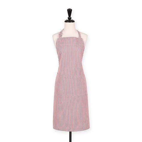 Metro Stripe Apron In Cherry Bed Bath And Beyond