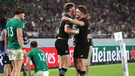 rugby world cup 2019 new zealand all blacks v ireland quarterfinal highlights video scores