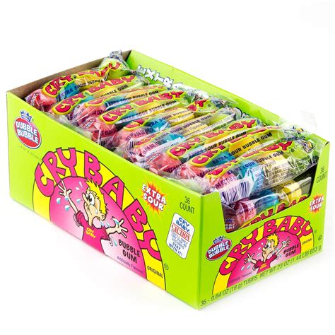 Cry Baby Extra Sour Gumballs 4 Pc Tubes 36ct Box Gumballs Bubble